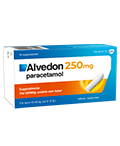 Alvedon 250 mg suppositorier förpackning med 10 suppositorier