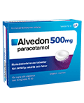 Alvedon munsönderfallande tabletter 500 mg förpackning med 16st tabletter