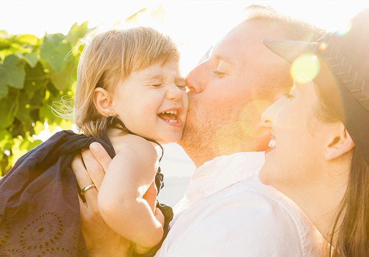 Father Kissing his daughter Father Kissing his daughter