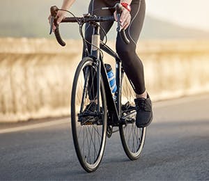 A person cycling