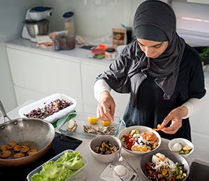 A woman preparing food 