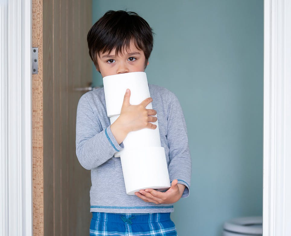 A boy suffering from diarrhoea A boy suffering from diarrhoea