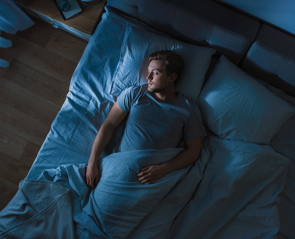 Young man sleeping. 