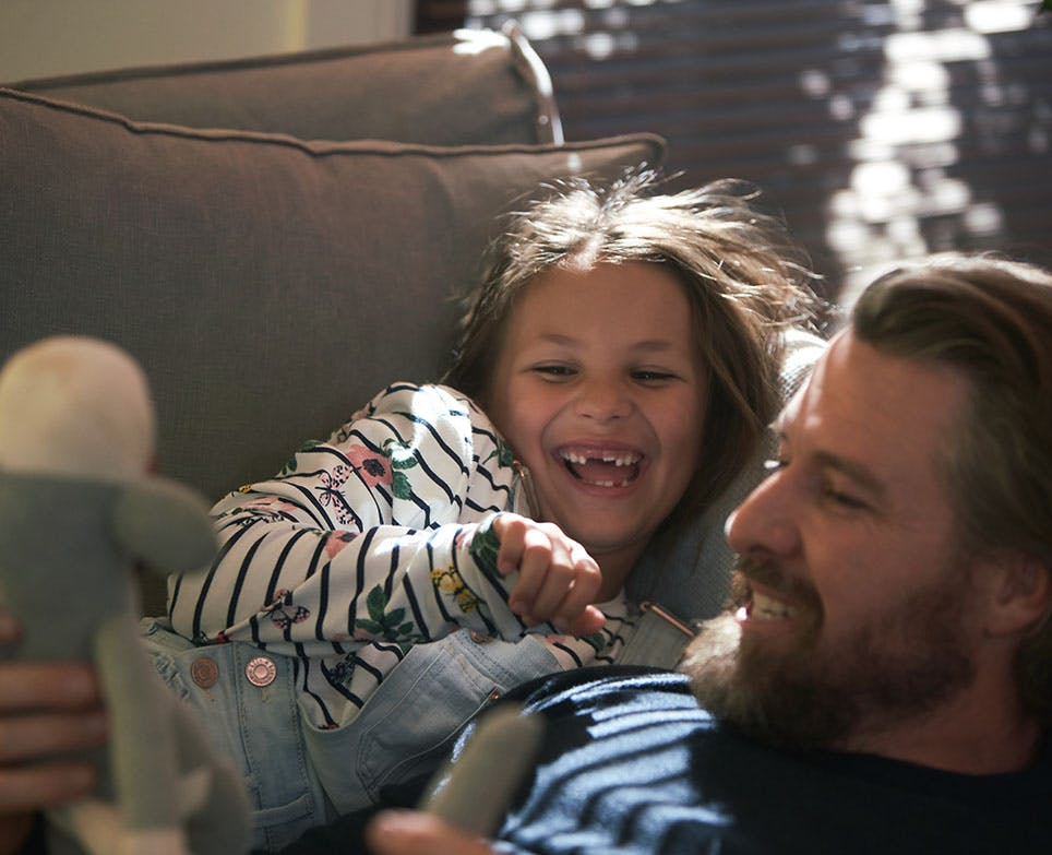 Father enjoying his time with his daughter.