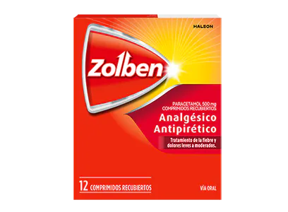 Zolben - Caja de comprimidos Zolben para tratamiento de fiebre y dolores leves a moderados
