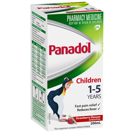 panadol colour-free suspension 1-5 years