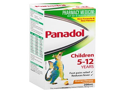 panadol colour-free suspension 5-12 years