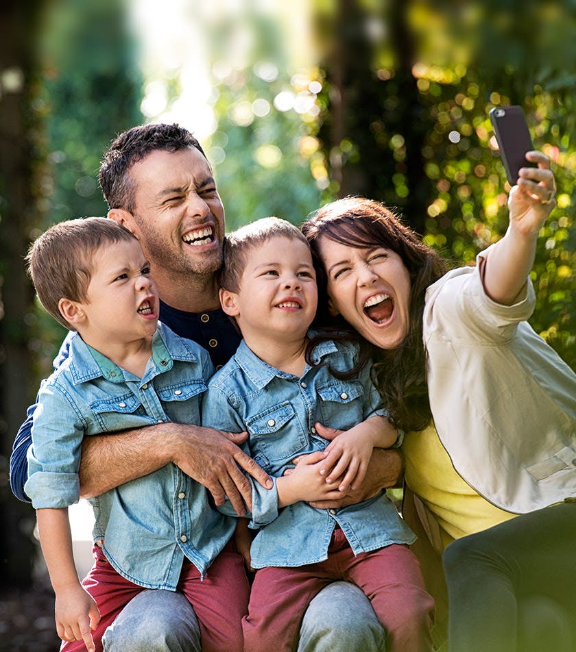 Parents With Children Taking Selfie Parents With Children Taking Selfie