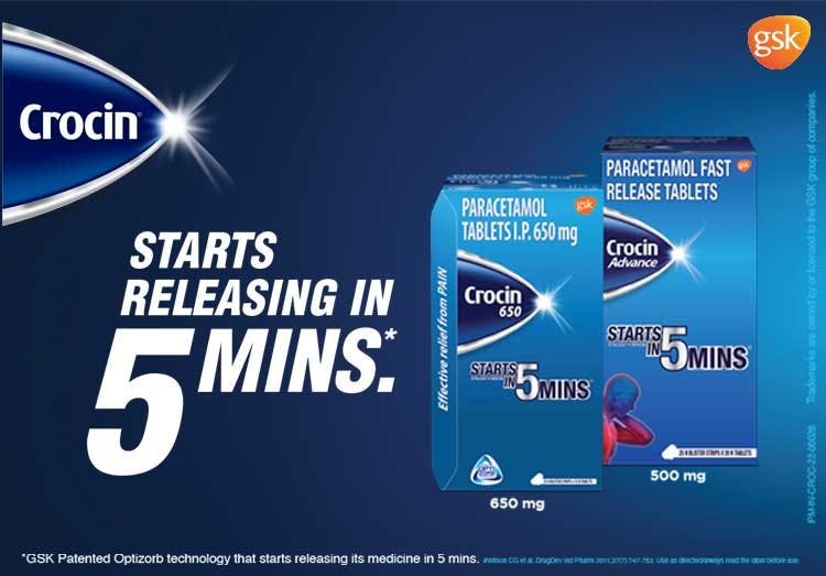 Crocin - start releasing in 5 mins