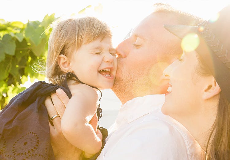 Father Kissing Toddler Daughter Father Kissing Toddler Daughter
