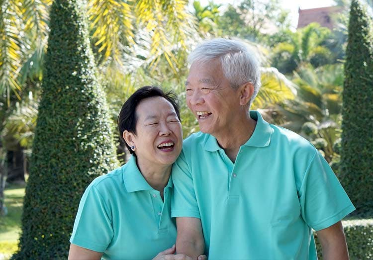 Senior Couple Laughing Together