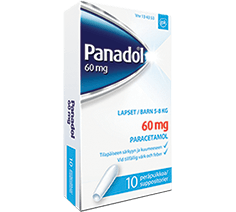 Panadol 60 mg lapsille kivun ja kuumeen hoitoon