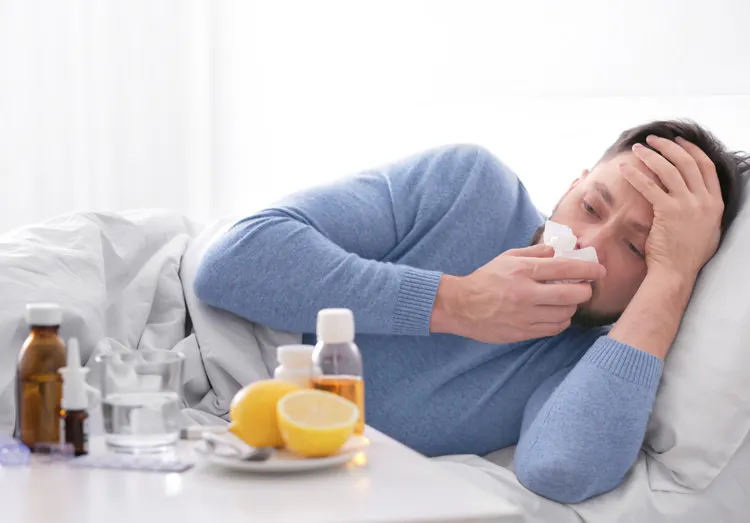 Father And Son Having Breakfast