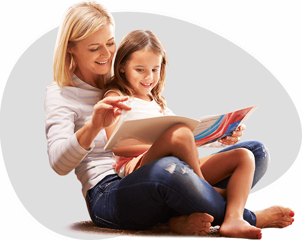 Mother Reading With Young Daughter