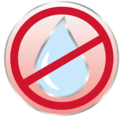 Nicht mit Wasser nachspülen Icon