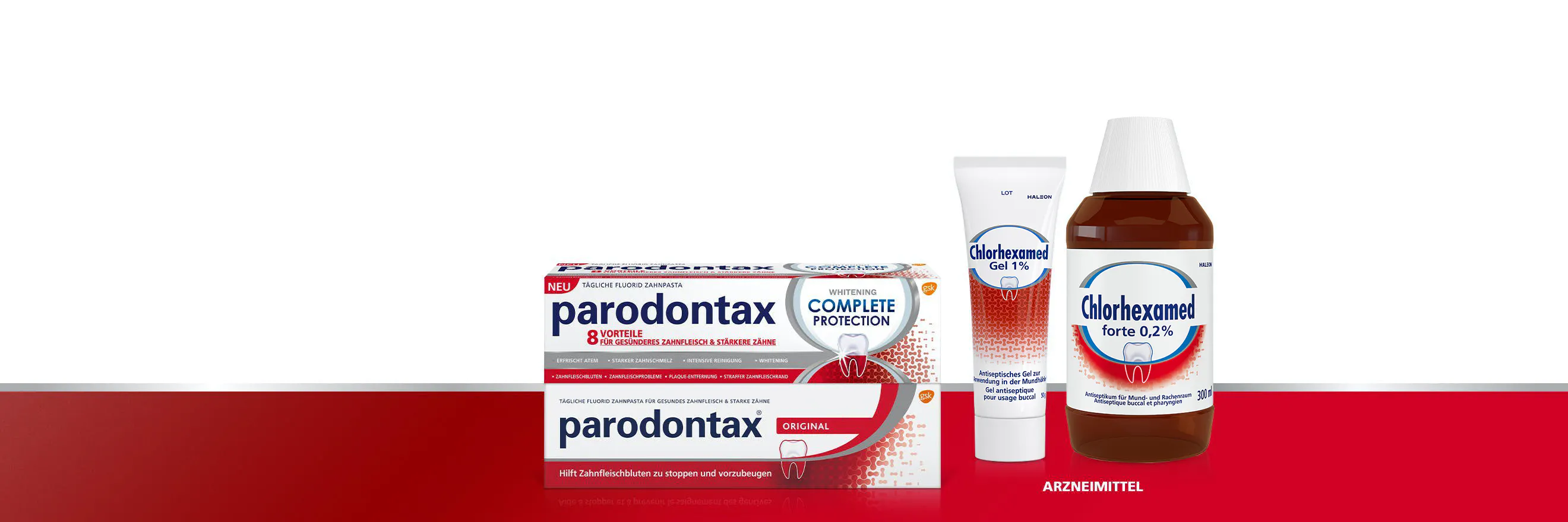 Gama de productos parodontax de uso diario