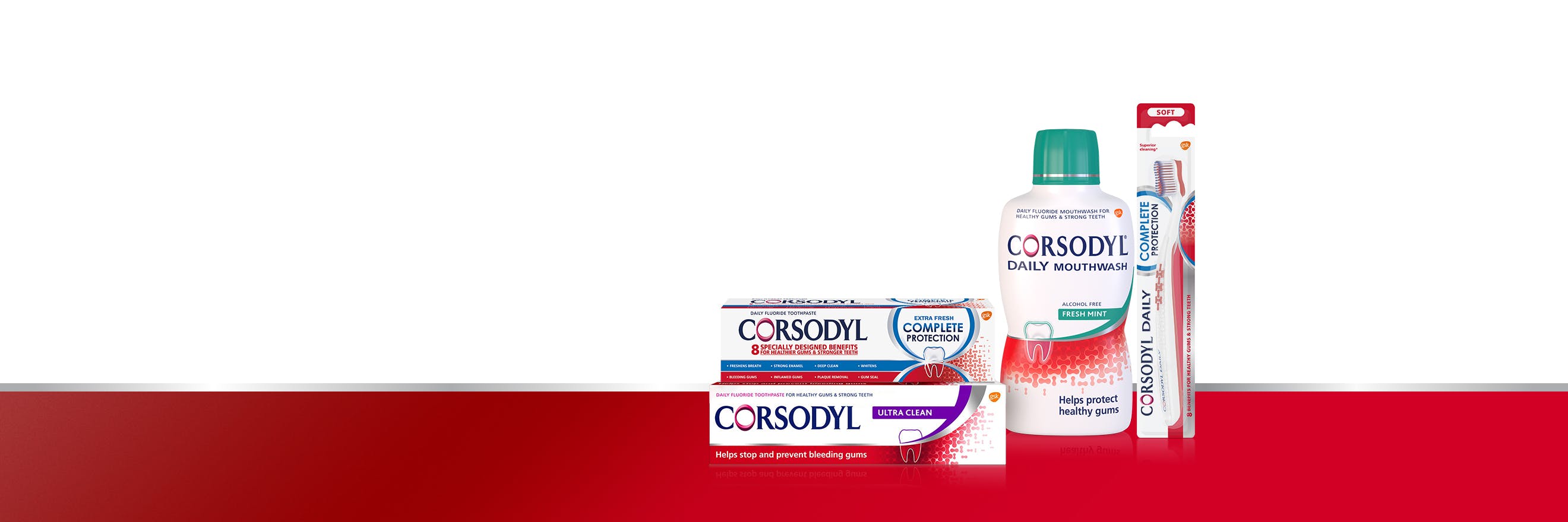 Corsodyl Daily product range