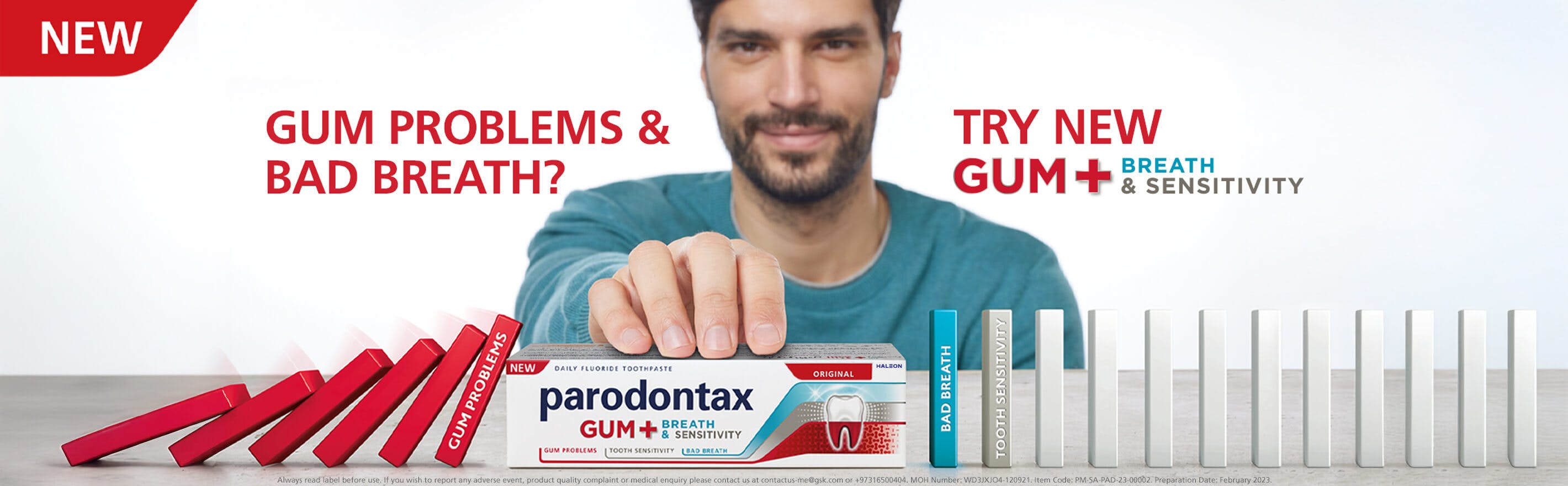 parodontax Gum+ Breath & Sensitivity toothpaste banner