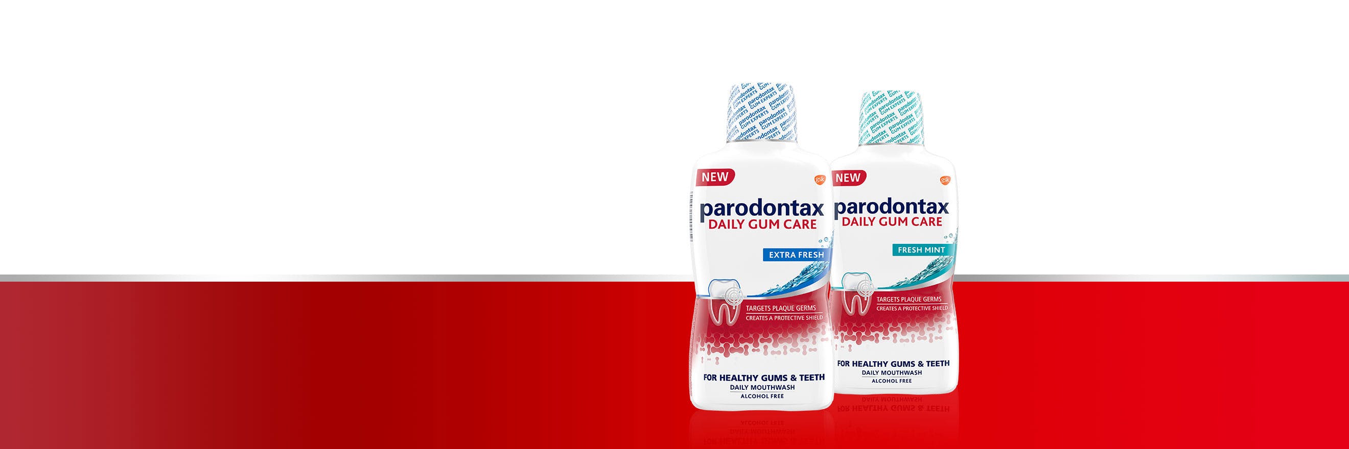 parodontax daily gum care mouthwash bottles