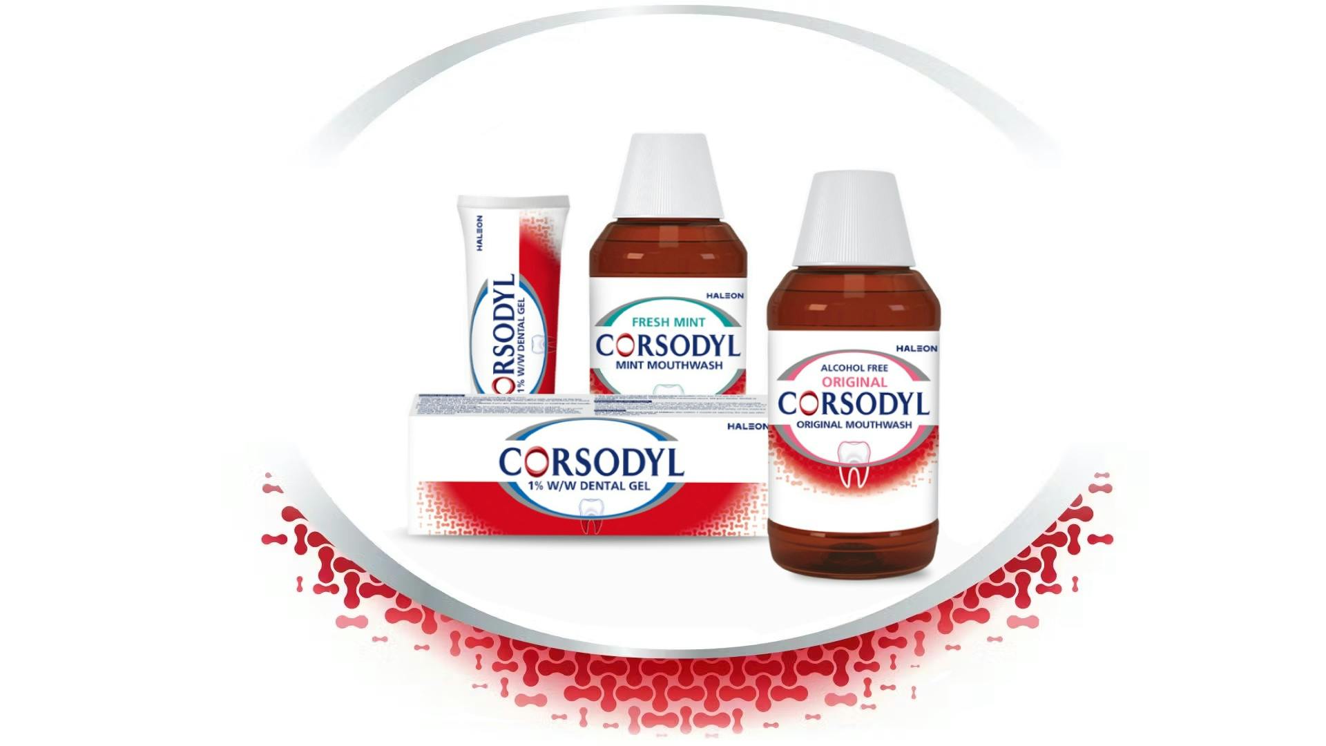 Corsodyl Treatment Product Range (0.2% w/v mouthwash and 1% w/w dental gel)