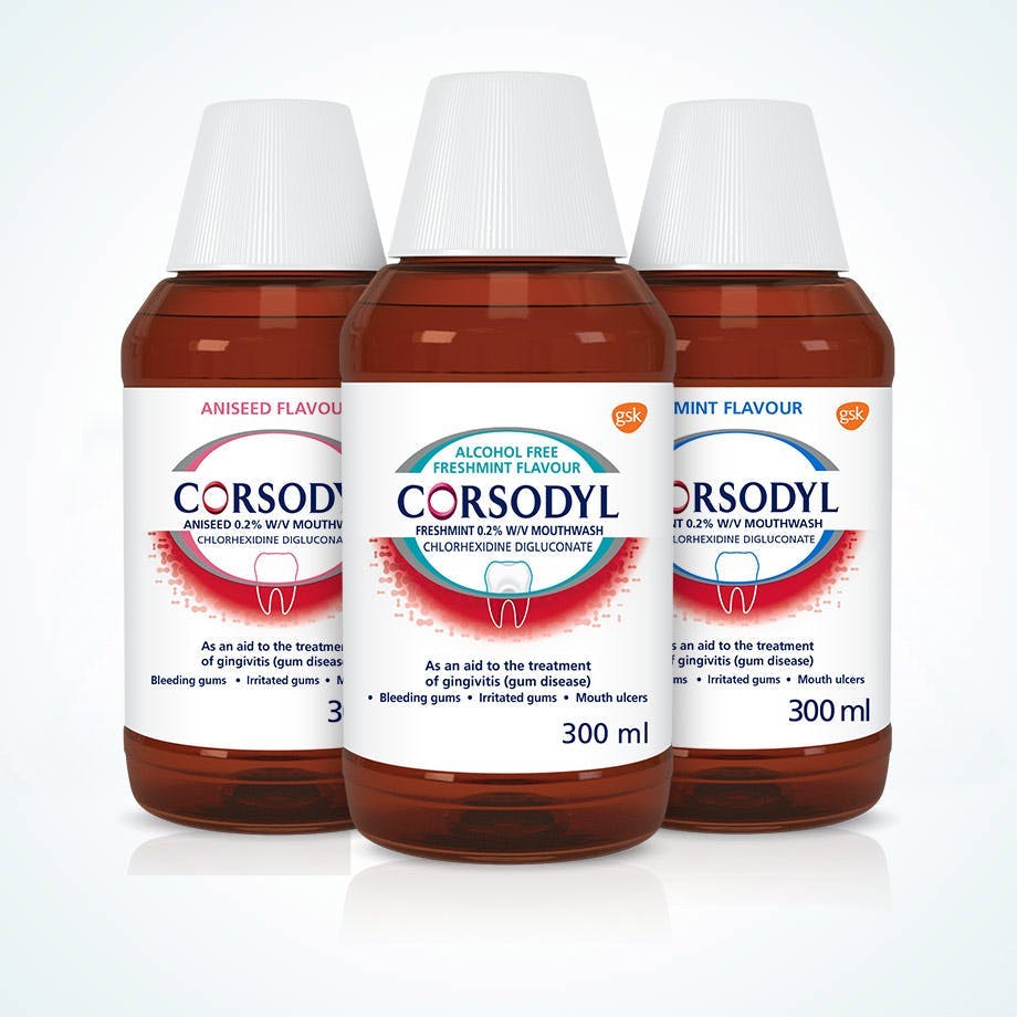 Corsodyl 0.2% w/v Treatment Mouthwash range