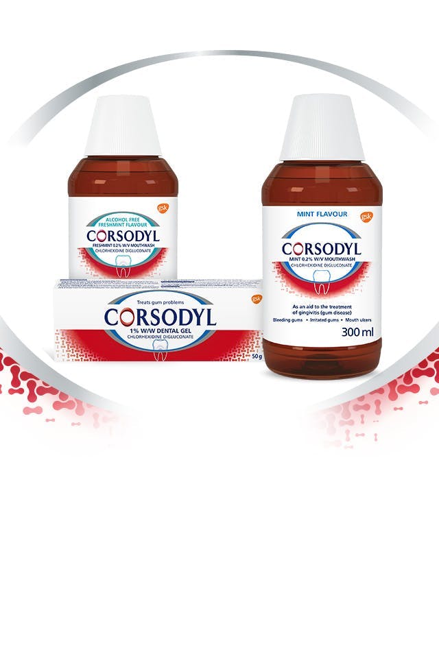 Corsodyl Treatment Product Range (0.2% w/v mouthwash and 1% w/w dental gel)