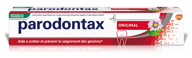 Dentifrice quotidien parodontax Original qui aide à arrêter et prévenir le saignement occasionnel des gencives.