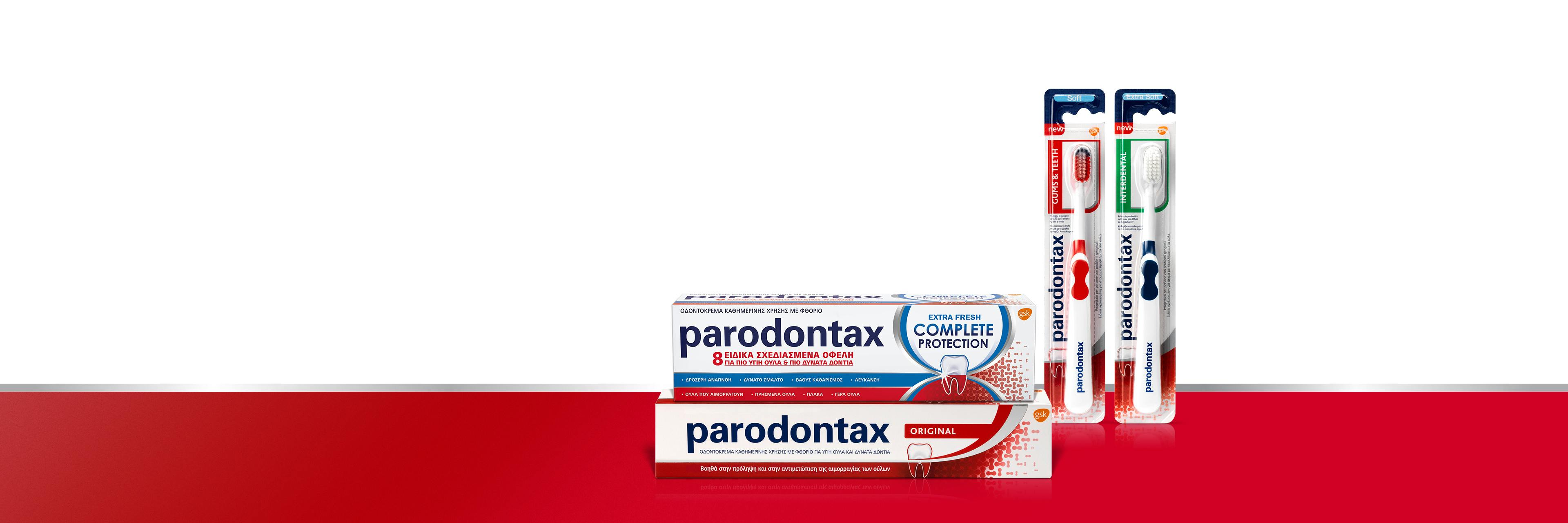 Προϊόντα Parodontax καθημερινής προστασίας για τα ούλα