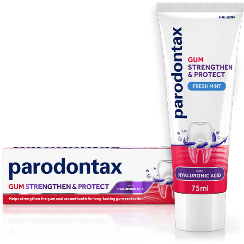 Parodontax Gum Strengthen & Protect Whitening fogkrém tubus és doboz