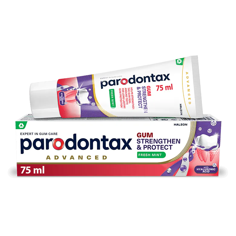 Parodontax Gum Strengthen & Protect Fresh Mint fogkrém tubus és doboz