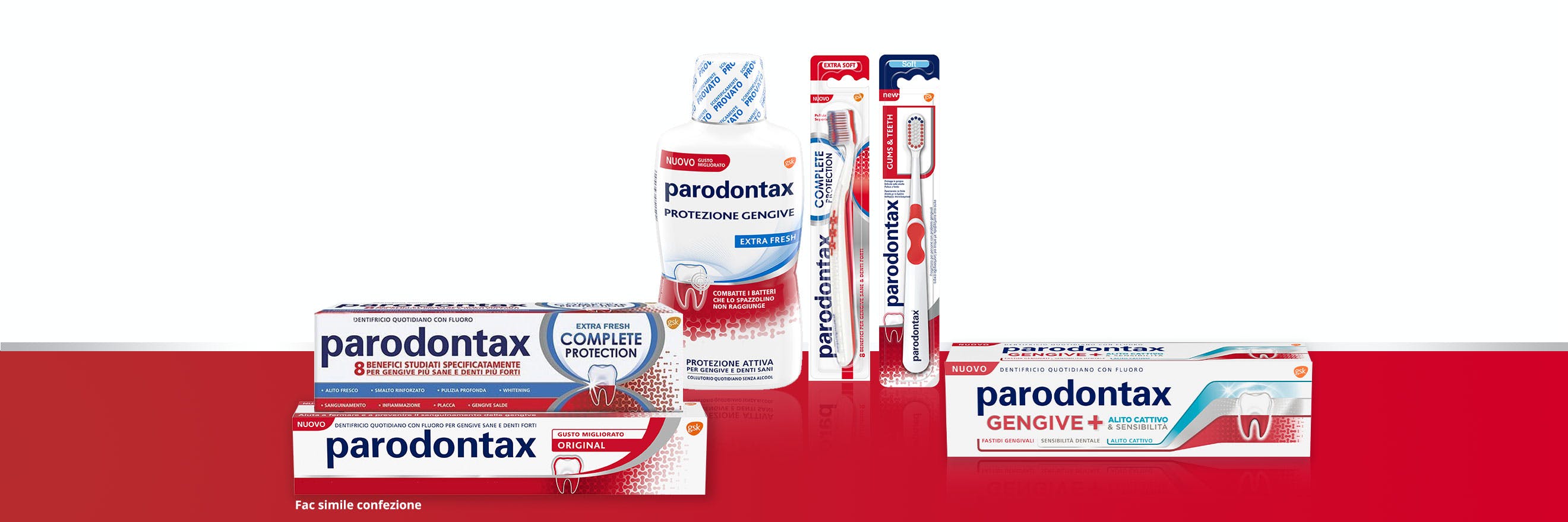 La linea di prodotti parodontax ad uso quotidiano