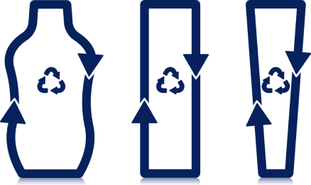 Symboly recyklovateľnosti pre fľašu, kartónovú krabičku, tubu aj viečko 