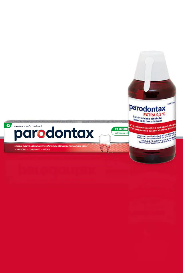parodontax Fluoride zubná pasta a parodontax Extra ústna voda