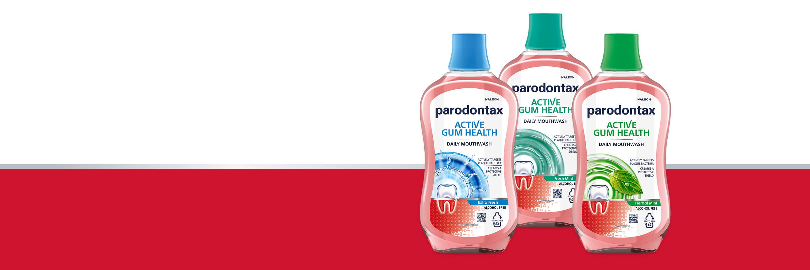 parodontax Daily mouthwash product range