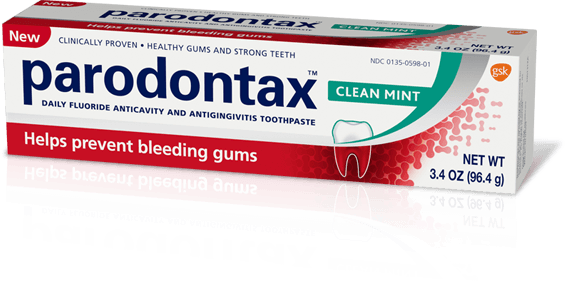 Encabezado de pasta dental Parodontax Clean Mint