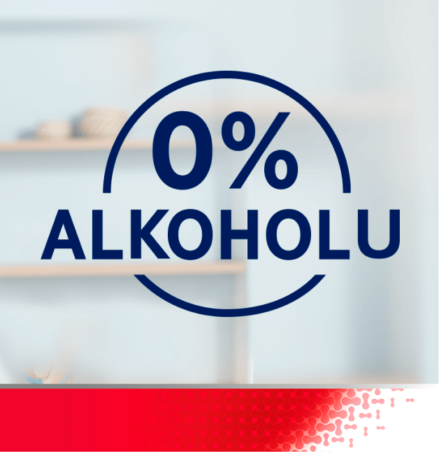 Symbol s textem 0 % alkoholu 