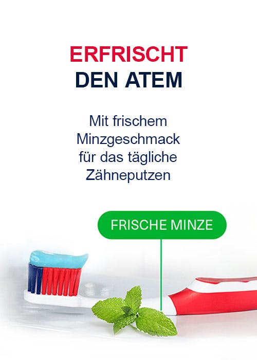 parodontax Zahnfleisch Stärkung & Schutz mit frischem Minzgeschmack enthält Hyaluron.​ 