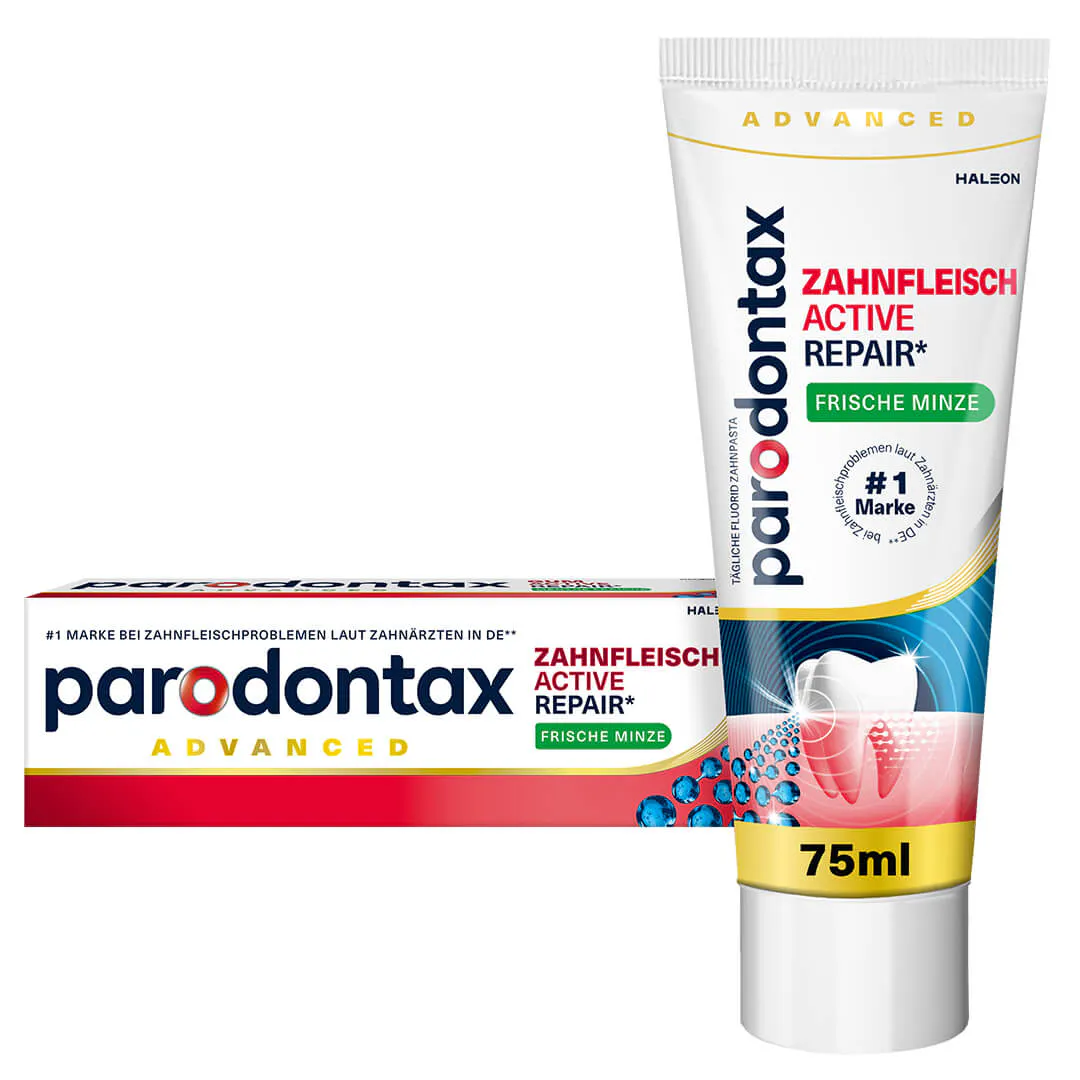 Bild einer pardontax Active Repair Verpackung auf weißem Hintergrund 