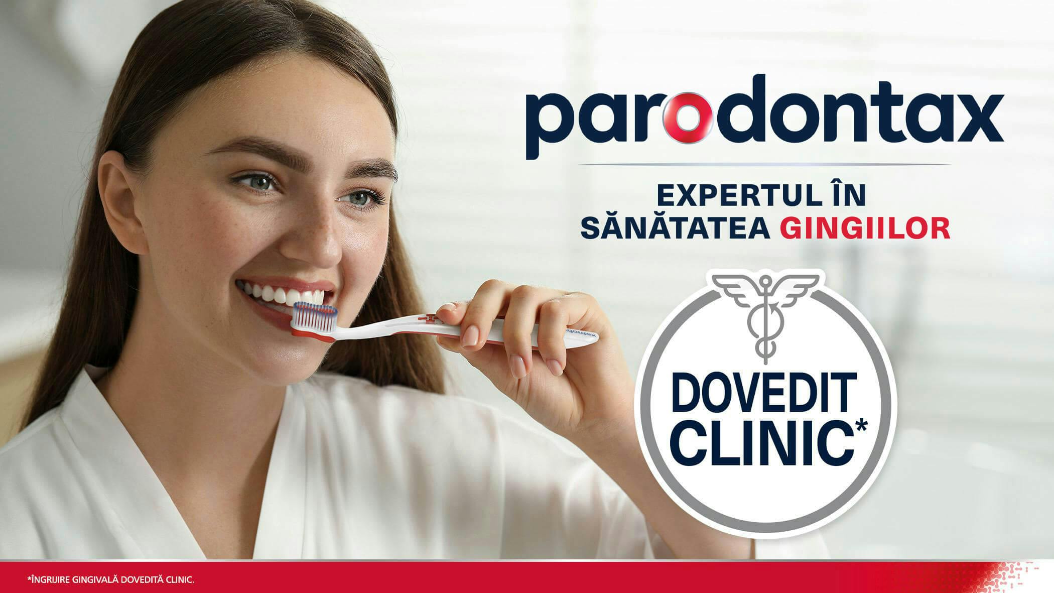 woman brushing teeth