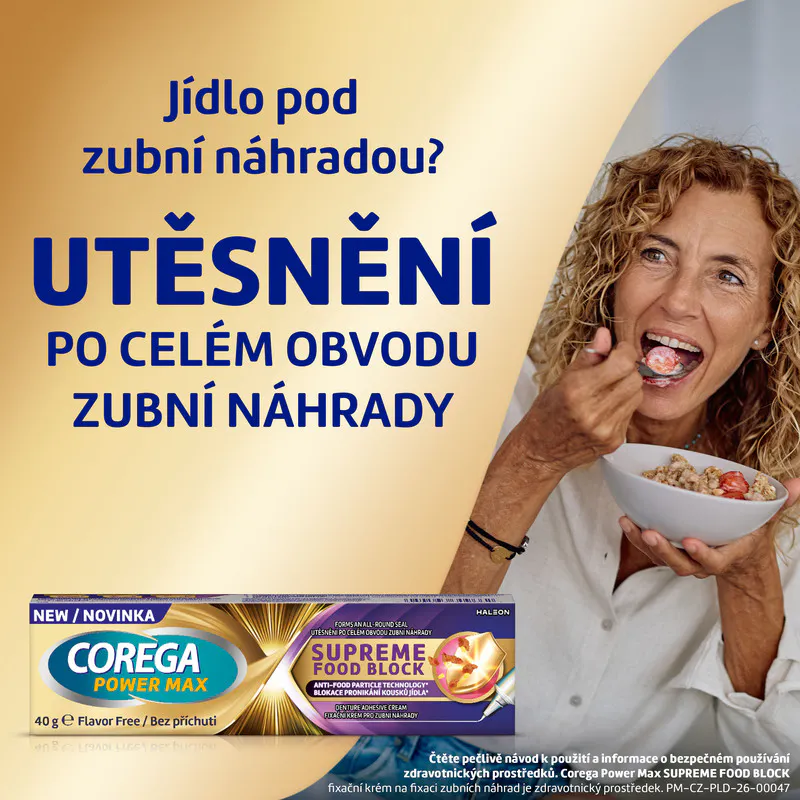 Jídlo pod zubní náhradou?