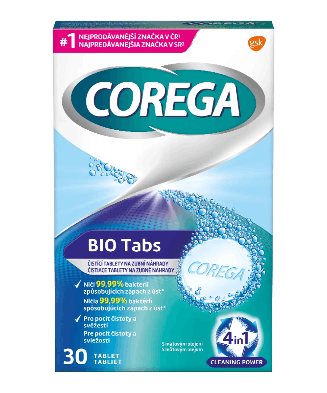 Corega BIO tabs antibakteriální čisticí tablety