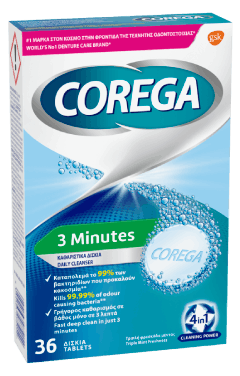 Corega original 3 minutes cleaning tablets for artificial dentures