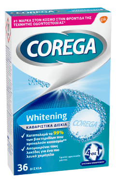 Corega whitening 3 minutes cleaning tablets for artificial dentures