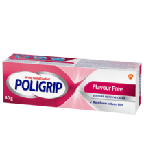40g Container of Poligrip Flavour Free Denture Adhesive Cream
