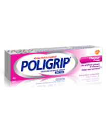 40g Container of Poligrip Flavour Free Denture Adhesive Cream