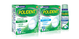 Polident Cleaning product range Polident Cleaning product range