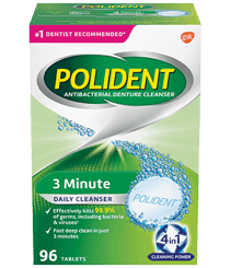 40 Tablet Box of Polident 3 Minute Daily Cleanser Triple Mint Fresh Flavour 