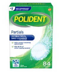 32 Tablet Box of Polident Partials Daily Cleanser Triple Mint Fresh Flavour 