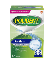 32 Tablet Box of Polident Partials Daily Cleanser Triple Mint Fresh Flavour 