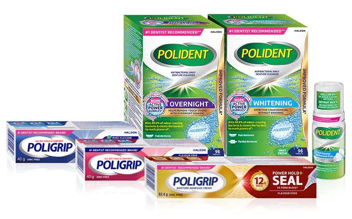 Polident & Poligrip denture products